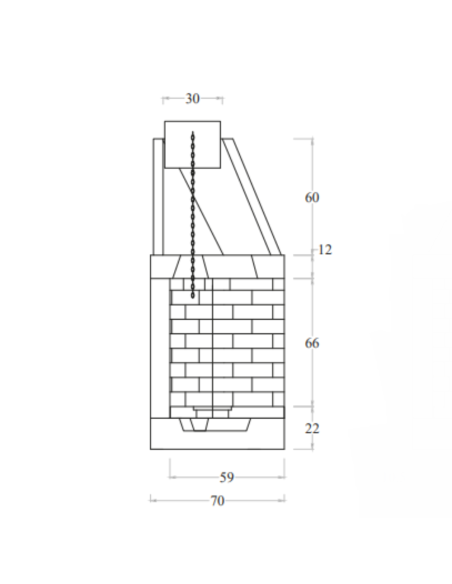 Camino Legna Prefabbricato Refrattario Focolare Aperto M120REF Riscaldamento 