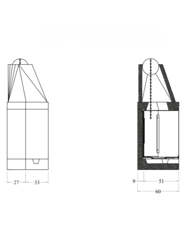 Camino Legna Prefabbricato Ghisa Focolare Aperto M110TGH Riscaldamento 