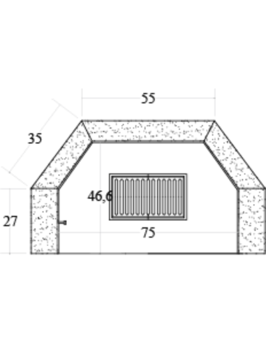 Camino Legna Prefabbricato Refrattario Focolare Aperto M100REF Riscaldamento 