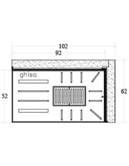 Camino Legna Prefabbricato Ghisa Focolare Aperto Reversibile DS100TGH Calore