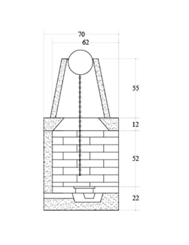 Camino Legna Prefabbricato Refrattario Focolare Aperto Reversibile DS100REF 