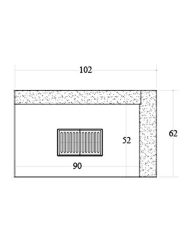 Camino Legna Prefabbricato Refrattario Focolare Aperto Reversibile DS100REF 