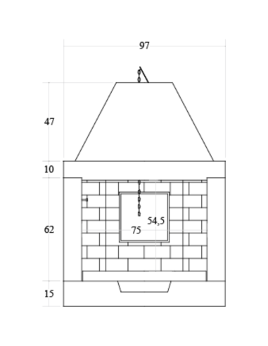 Camino Lisbona Rivestimento Focolare Prefabbricato Refrattario M100 Parete
