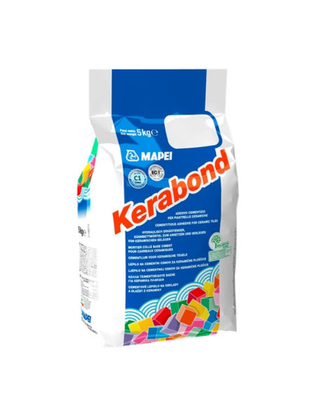 Adesivo Piastrelle Pareti Pavimenti Soffitti Massetti Kerabond Bianco 5 kg 