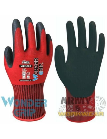 Guanti da lavoro Flex universali modello WG-500R colore rosso 