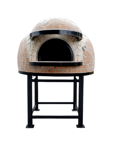 Forno Legna Artigianale Diametro 120 cm Capienza 5 Pizze Wave Beige Base Ferro