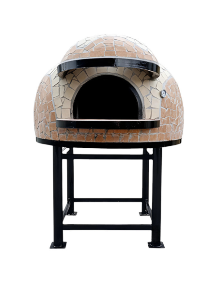 Forno Legna Artigianale Diametro 120 cm Capienza 5 Pizze Wave Beige Base Ferro