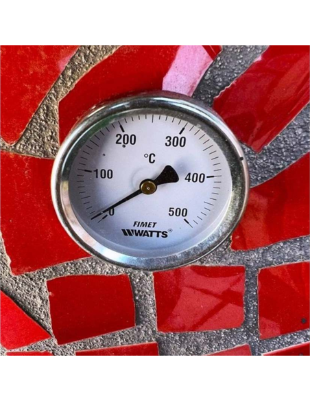 Forno Legna Artigianale Diametro 120 cm Capienza 5 pizze Unique Rosso Con Base