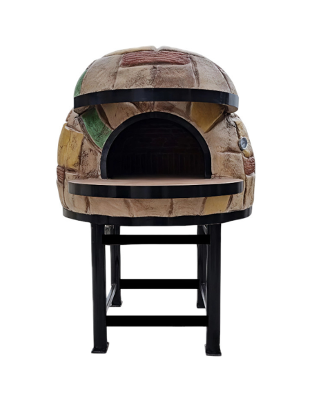 Forno Legna Artigianale Diametro 120 cm Capienza 5 pizze Rustico Con Base Ferro