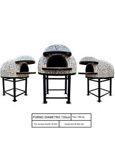 Forno Legna Artigianale Diametro 130 cm Capienza 6/7 pizze Vietri Con Base Ferro 2