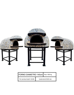 Forno Legna Artigianale Diametro 140 cm Capienza 8/9 pizze Vietri Con Base Ferro 2