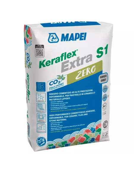 Adesivo Piastrelle Keraflex Extra S1 Zero Colore Grigio Sacco 25 Kg