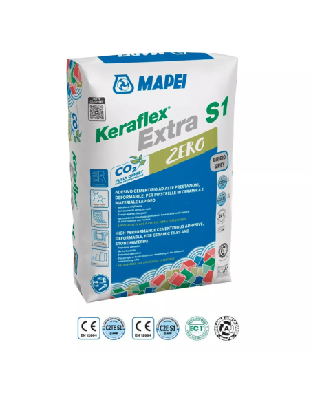 Adesivo Piastrelle Keraflex Extra S1 Zero Colore Grigio Sacco 25 Kg