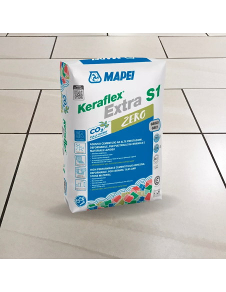 Adesivo Piastrelle Keraflex Extra S1 Zero Colore Grigio Sacco 25 Kg