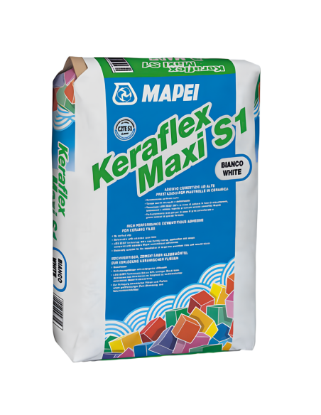 Adesivo Piastrelle Keraflex Maxi S1 Colore Bianco Sacco 23 Kg
