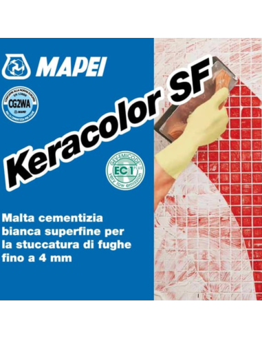 Stucco Fughe Grana Super Fina Keracolor SF 100 Colore Bianco Confezione 5 kg