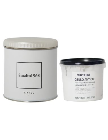 Smalto1968 Base Acqua Gesso Antico Shabby Chic Finitura Opaca Multicolore L 0.5