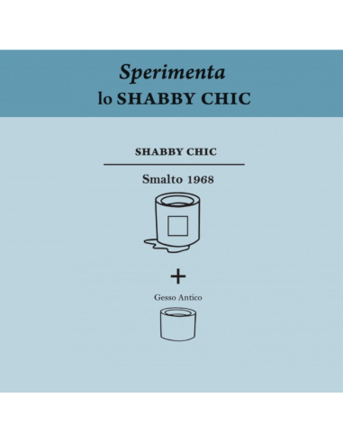 Smalto1968 Base Acqua Gesso Antico Shabby Chic Finitura Opaca Multicolore L 0.5