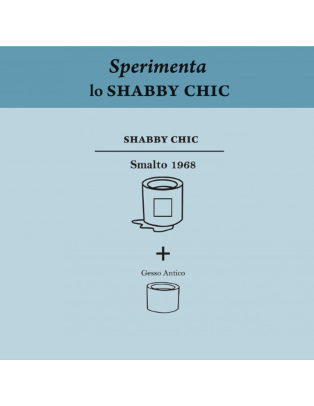 Smalto1968 Base Acqua Gesso Antico Shabby Chic Finitura Opaca Multicolore L 0.5