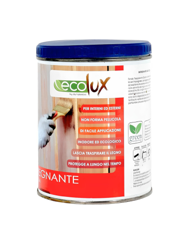 Impregnante Soluzione Acrilica Fondo Protettivo Legno Colore Mogano Ecolux
