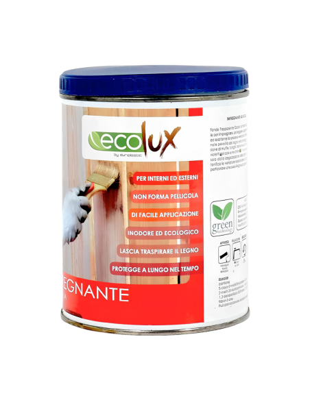 Impregnante Soluzione Acrilica Fondo Protettivo Legno Colore Mogano Ecolux