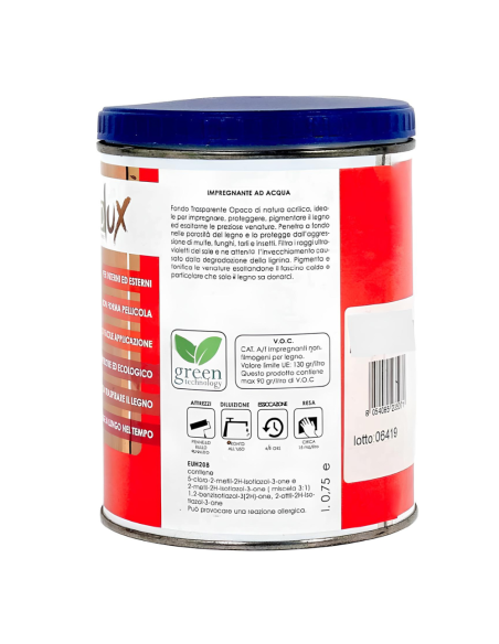 Impregnante Soluzione Acrilica Fondo Protettivo Legno Colore Mogano Ecolux