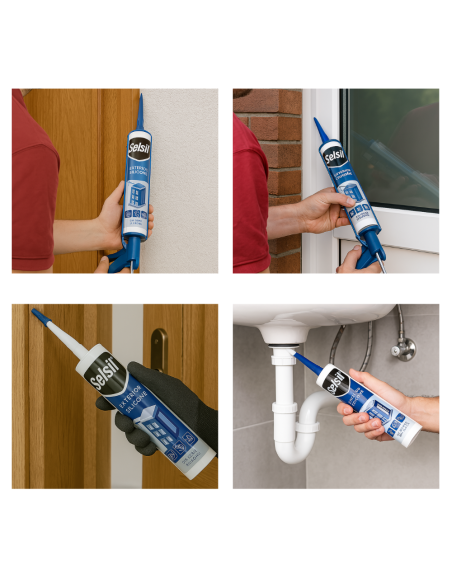 Silicone Neutro Trasparente Costruzioni Lamiera 310Ml Selsil Sigillante Resistente