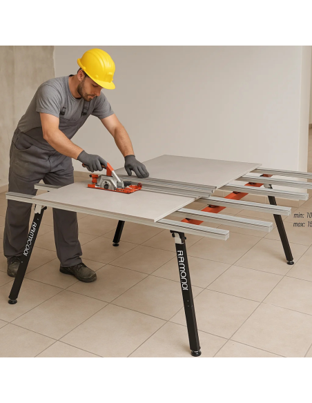 Banco Lavoro Larghezza Variabile 180 x 100/150 cm BM 180 PLUS Grandi Lastre