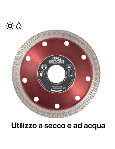 Disco Diamantato Cross Diametro 115mm F.22,2 mm Ceramiche 
