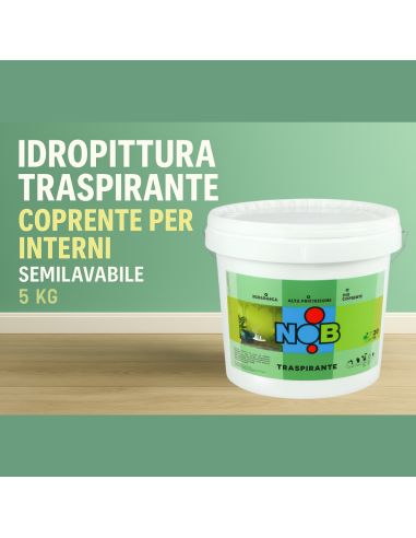 Idropittura Traspirante Ecologica Coprente Semilavabile Interni Bianca Nob