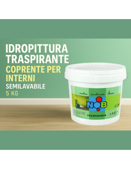Idropittura Traspirante Ecologica Coprente Semilavabile Interni Bianca Nob