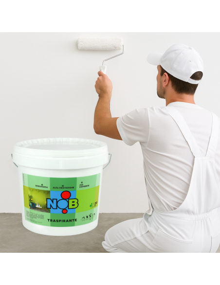 Idropittura Traspirante Ecologica Coprente Semilavabile Interni Bianca Nob