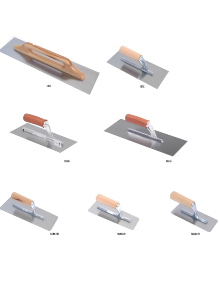 Frattone Acciaio Liscio Rettangolare 48x13cm Impugnatura Legno 10x10mm  