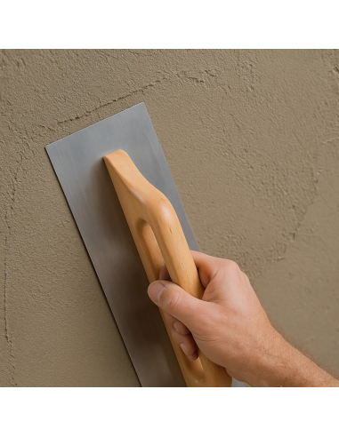 Frattone Acciaio Liscio Rettangolare 48x13cm Impugnatura Legno 10x10mm  