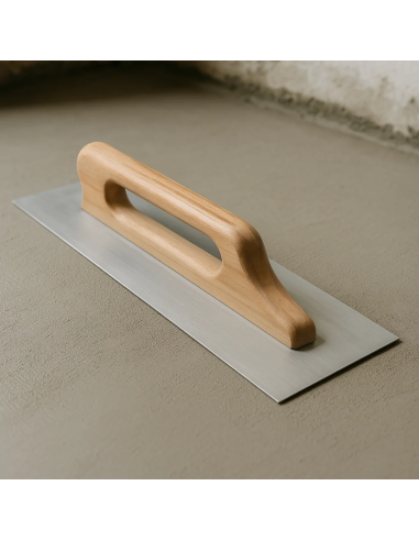 Frattone Acciaio Liscio Rettangolare 48x13cm Impugnatura Legno 10x10mm  