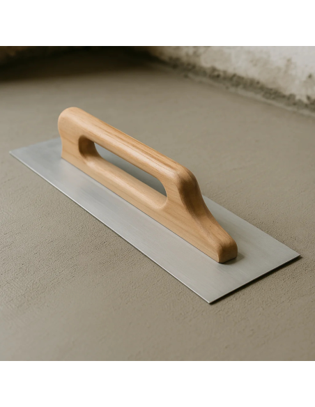 Frattone Acciaio Liscio Rettangolare 48x13cm Impugnatura Legno 10x10mm  
