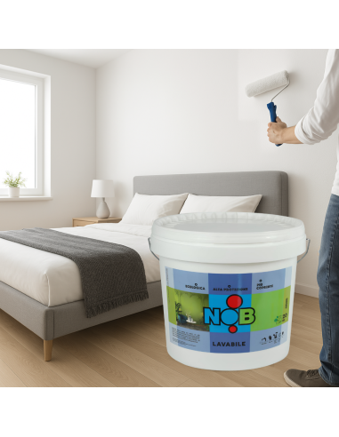 Idropittura Lavabile Ecologica Murale Acrilica Interni Colore Bianco Nob 