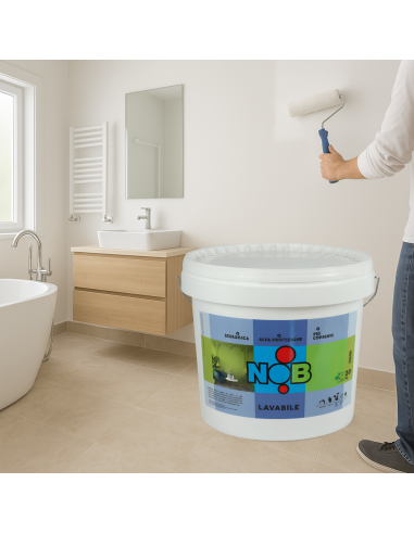 Idropittura Lavabile Ecologica Murale Acrilica Interni Colore Bianco Nob 