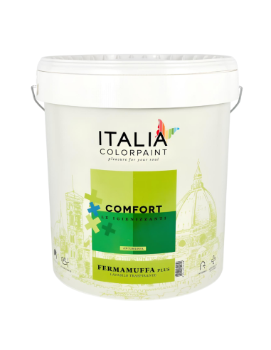 Idropittura Lavabile Traspirante Bianca Interni Umidità Comfort Fermamuffa Plus