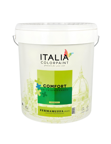 Idropittura Lavabile Traspirante Bianca Interni Umidità Comfort Fermamuffa Plus