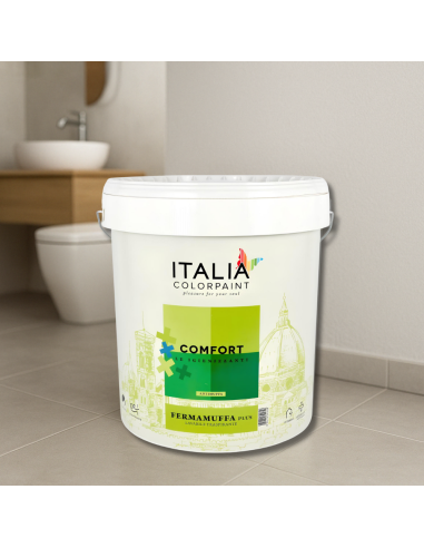 Idropittura Lavabile Traspirante Bianca Interni Umidità Comfort Fermamuffa Plus