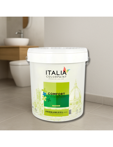 Idropittura Lavabile Traspirante Bianca Interni Umidità Comfort Fermamuffa Plus