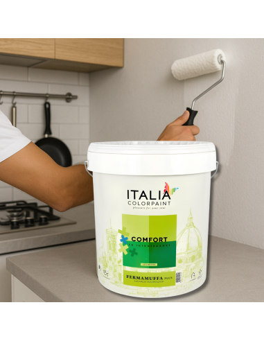 Idropittura Lavabile Traspirante Bianca Interni Umidità Comfort Fermamuffa Plus