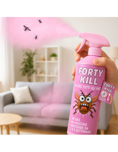 Insetticida Zanzare Giardino Repellente Fortykill Protezione Acaro Polvere 750ml