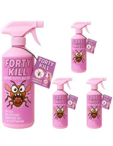 Insetticida Zanzare Giardino Repellente Fortykill Protezione Acari 4 Pezzi