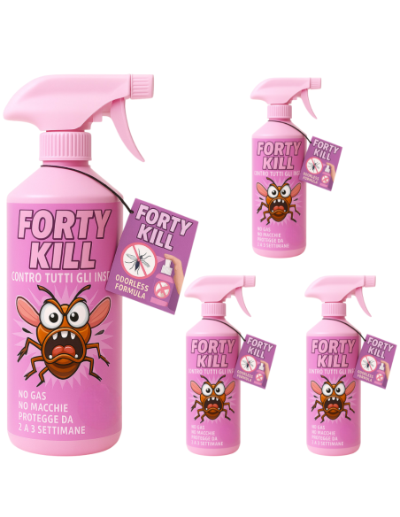 Insetticida Zanzare Giardino Repellente Fortykill Protezione Acari 4 Pezzi