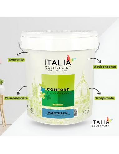 Idropittura Termoisolante Anticondensa Muffe Umidità Bianca Comfort Paintherm Italia ColorPaint - foto 4