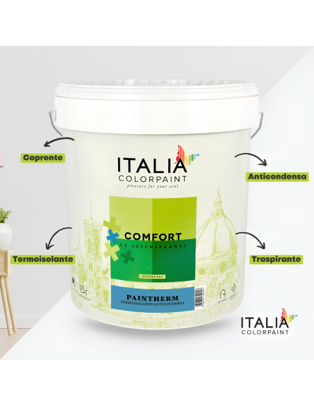 Idropittura Termoisolante Anticondensa Muffe Umidità Bianca Comfort Paintherm Italia ColorPaint - foto 4