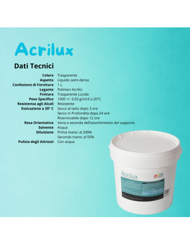 Lucidante Vetrificante Acrilico Diluizione Acquosa Finitura Trasparente Acrilux