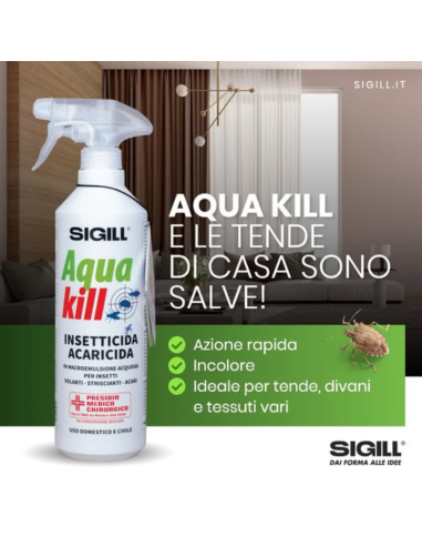 Insetticida Acaricida Acqua Kill Insetti Striscianti Volanti Acari 750ml 3 Pezzi
